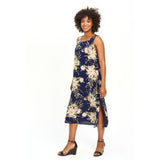 Reversible Print Dress in Navy