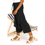 Double Layered Flow Culottes in Black