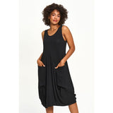 Double Pocket Stretch Dress in Black