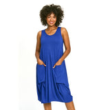 Double Pocket Stretch Dress in Royal