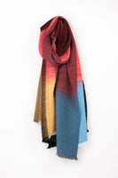 Large Rippled Color Block Pattern Scarf