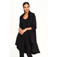 Classic Collared Drape Jacket with Lash Detail
