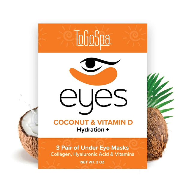 TOGOSPA - Coconut & Vitamin D Eye Masks- 3Pk