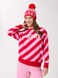 Merry Stripe Classic Sweatshirt -  Pink