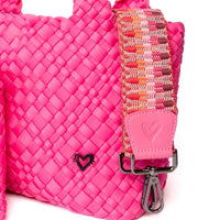 Brandon Small Woven Tote - Magenta