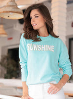 "Sunshine "  Sweatshirt - Turquoise