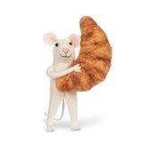 Mouse with Croissant Ornament