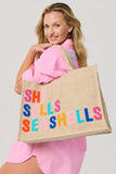 Beach Bag "She Sells Seashells" Natural