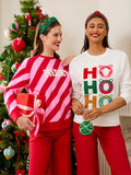 Ho Ho Ho Bows Classic Sweatshirt -  Ivory