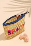 Pouch "Beach" Straw Zip