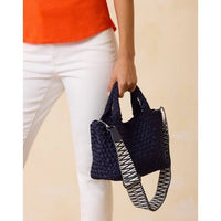 Brandon Small Woven Tote - Navy