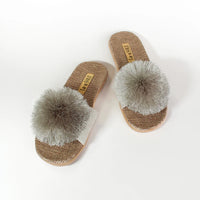 Pom Pom Slides - Silver
