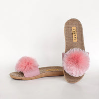 Pom Pom Slides - Pink Shimmer