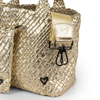 Brandon Small Woven Tote - Gold