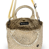 Brandon Small Woven Tote - Gold