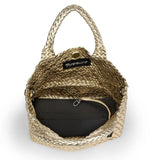 Brandon Small Woven Tote - Gold