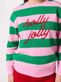 Holly Jolly Striped Classic Sweatshirt - Pink