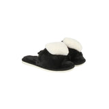 Heart Plush Slippers - Black