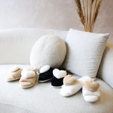 Heart Plush Slippers - Tan