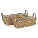 Rectangular Baskets with Handles Set/2