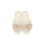 Heart Plush Slippers - Cream