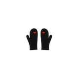 Heart Mittens -  Black W/Red