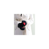 Heart Mittens -  Black W/Red