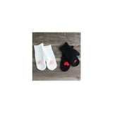 Heart Mittens -  Black W/Cream