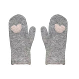 Heart Mittens -  Black W/Pink