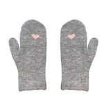 Heart Mittens -  Black W/Pink