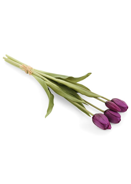 Real Touch Tulip Bundle - 16" Purple