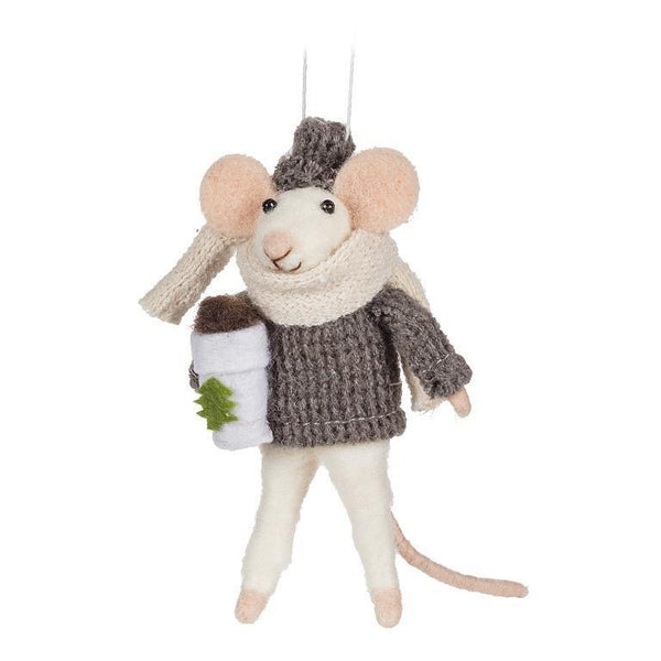 Mouse with Coffee Ornament