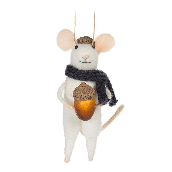 Standing Mouse with Acorn Ornament