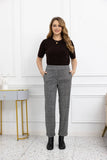 Brushed Print Pants - Windowpane Check