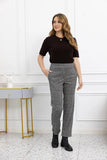 Brushed Print Pants - Windowpane Check