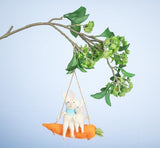 Bunnies on Carrot Swing Ornament