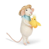 Straw Hat Mouse with Chick