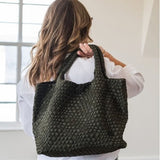 London Large Woven Tote - Olive