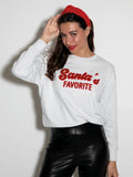 Santa's Favorite Sweatshirt - Shimmer Ivory
