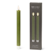 LED Taper Candle (Set of 2) - Green