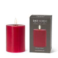 LED Pillar Candle - Red 3x4"H