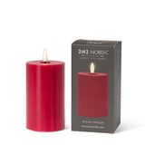 LED Pillar Candle - Red 3x5"H