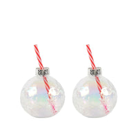 Snowflake Glass Ball Drink Ornament Set Of 2 -  Pearl