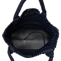 London Large Woven Tote - Navy