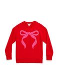 Pearl Bow Classic Sweatshirt -  Red