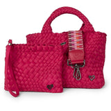 Brandon Small Woven Tote - Cranberry Red