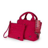 Brandon Small Woven Tote - Cranberry Red