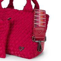 Brandon Small Woven Tote - Cranberry Red