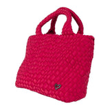 Brandon Small Woven Tote - Cranberry Red