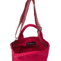 Brandon Small Woven Tote - Cranberry Red